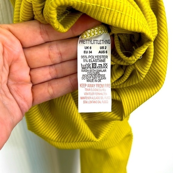 PrettyLittleThing-NWT Shape Dark Lime Ribbed Scoop Neck Sleeveless Jumpsuit SZ 2 - Picture 9 of 9